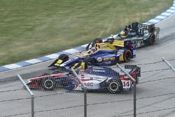 Takuma Sato, A.J. Foyt Enterprises Honda, Alexander Rossi, Herta - Andretti Autosport Honda accident