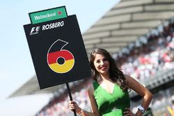 Grid girl for Nico Rosberg, Mercedes AMG F1