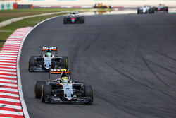 Sergio Perez, Sahara Force India F1 VJM09 leads team mate Nico Hulkenberg, Sahara Force India F1 VJM09