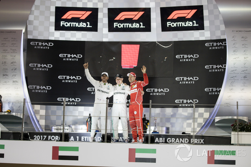 Podium: Race winner Valtteri Bottas, Mercedes AMG F1, second place Lewis Hamilton, Mercedes AMG F1, third place Sebastian Vettel, Ferrari