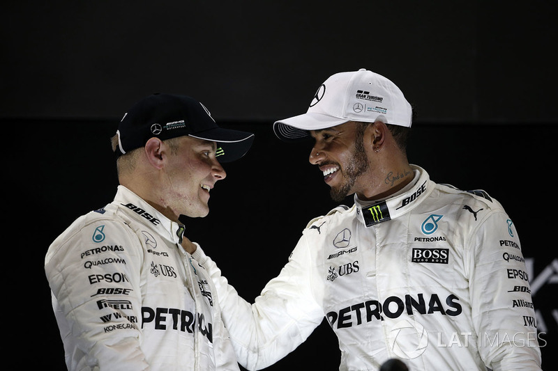 Podium: race winner Valtteri Bottas, Mercedes AMG F1, second place Lewis Hamilton, Mercedes AMG F1