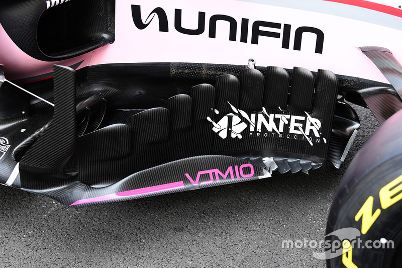 Sahara Force India VJM10 detalle de Junta de barcaza