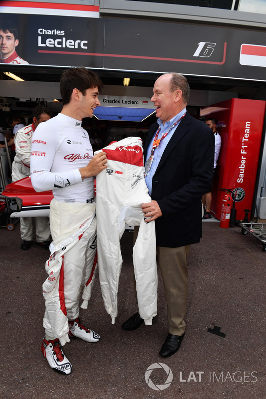 Charles Leclerc, Sauber and HSH Prince Albert of Monaco
