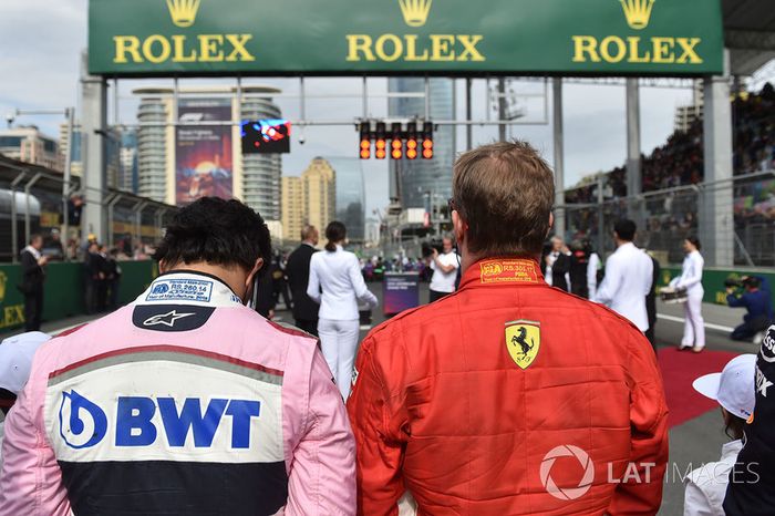 Sergio Perez, Force India y Kimi Raikkonen, Ferrari