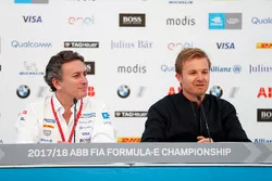 Alejandro Agag, CEO, Formula E, with Nico Rosberg, Formula E investor, Hugo Boss Ambassador, in the press conference