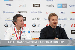 Alejandro Agag, CEO, Formula E, with Nico Rosberg, Formula E investor, Hugo Boss Ambassador, in the press conference