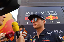 Max Verstappen, Red Bull Racing talks with the media