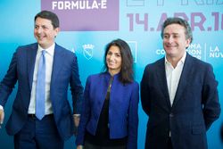 Alejandro Agag, CEO Formula E, with Mayor of Rome Virginia Raggi