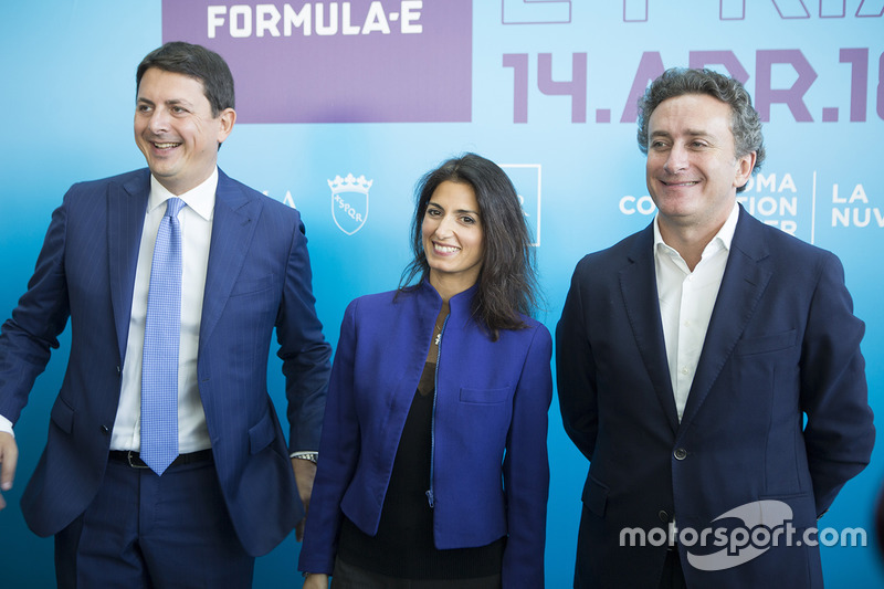 Alejandro Agag, CEO Formula E, with Mayor of Rome Virginia Raggi