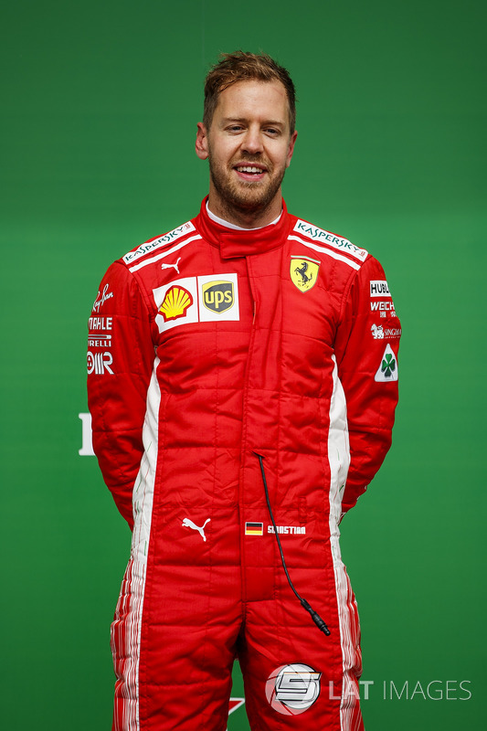 Sebastian Vettel, Ferrari, 1st position, on the podium