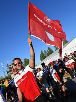 Sauber lors de la course de radeaux