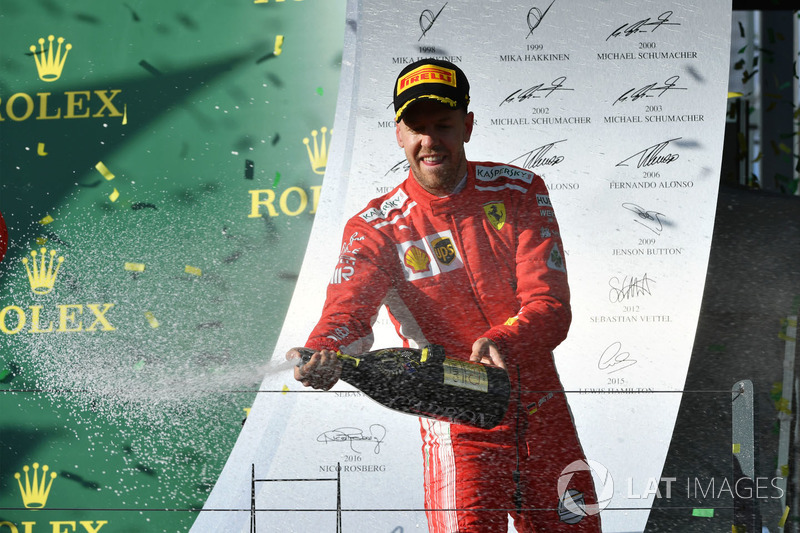 Winnaar Sebastian Vettel: “Lewis was snel, maar niet snel genoeg”