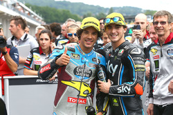 Le vainqueur Franco Morbidelli, Marc VDS, le troisième, Francesco Bagnaia, Sky Racing Team VR46