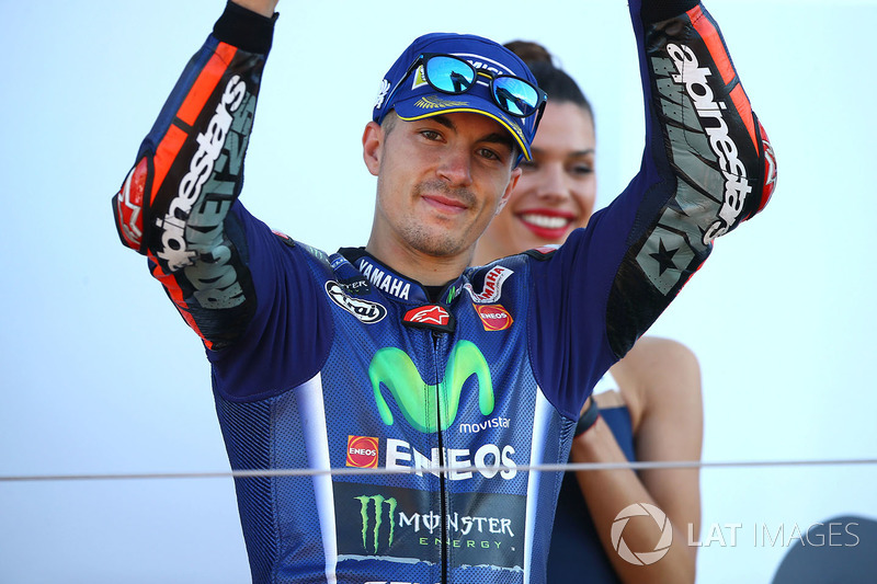 Podio: il secondo classificato Maverick Viñales, Yamaha Factory Racing