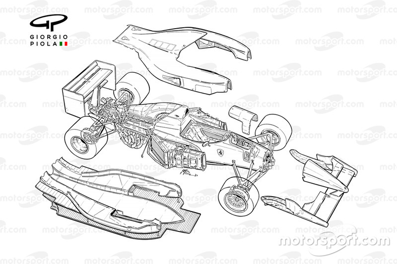 Ferrari F92A (644) 1992 exploded detail view