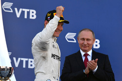 Vladimir Putin, President of Russia and race winner Valtteri Bottas, Mercedes AMG F1