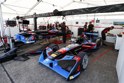 The Venturi team work on the cars of Tom Dillmann, Venturi