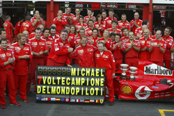 Michael Schumacher, Ferrari F2004 viert zijn zevende wereldtitel met Jean Todt en Ross Brawn