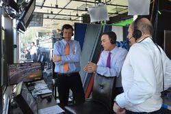 Michael Waltrip and Kevin Harvick in the TV commentator's booth