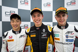Winner Jack Aitken, ART Grand Prix, second place Nirei Fukuzumi, ART Grand Prix, third place Anthoine Hubert, ART Grand Prix