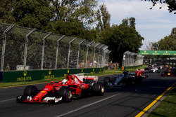 Sebastian Vettel, Ferrari SF70H, leads Valtteri Bottas, Mercedes AMG F1 W08