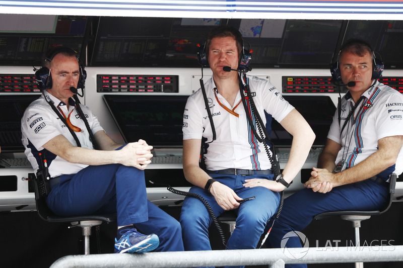 Paddy Lowe, Teknik Şef, Williams Formula 1, Rob Smedley, Performans Şefi, Williams, pit duvarında