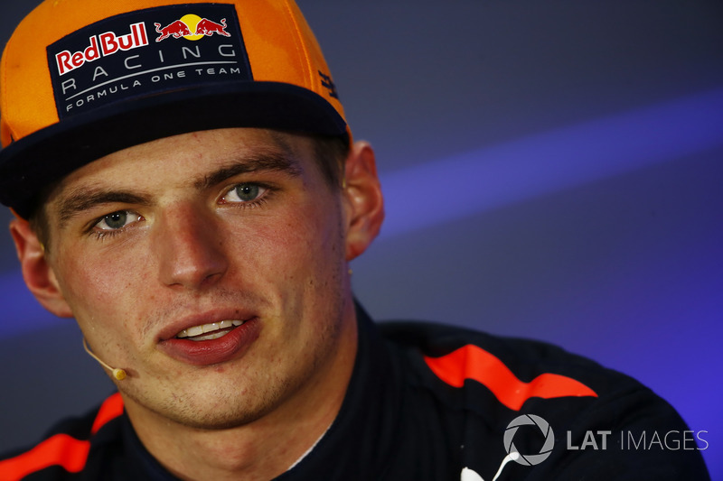 Max Verstappen, Red Bull Racing, in de persconferentie