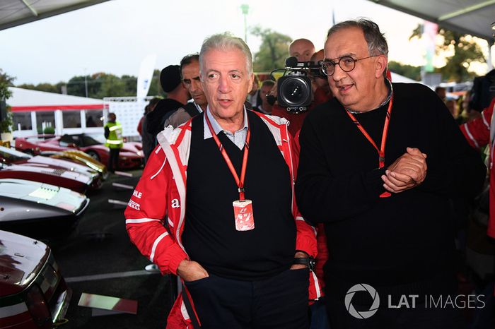Sergio Marchionne, CEO de FIAT y Piero Lardi Ferrari, Vicepresidente de Ferrari en el Ferrari 70 aniversario