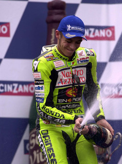 Podium: race winner Valentino Rossi