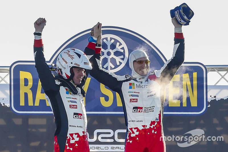 I vincitori Jari-Matti Latvala, Miikka Anttila, Toyota Yaris WRC, Toyota Racing
