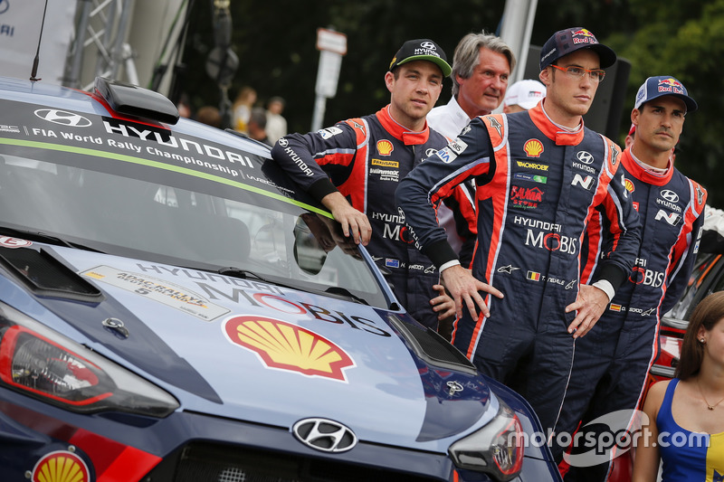 Hayden Paddon, Hyundai Motorsport, Thierry Neuville, Hyundai Motorsport, Dani Sordo, Hyundai Motorsport