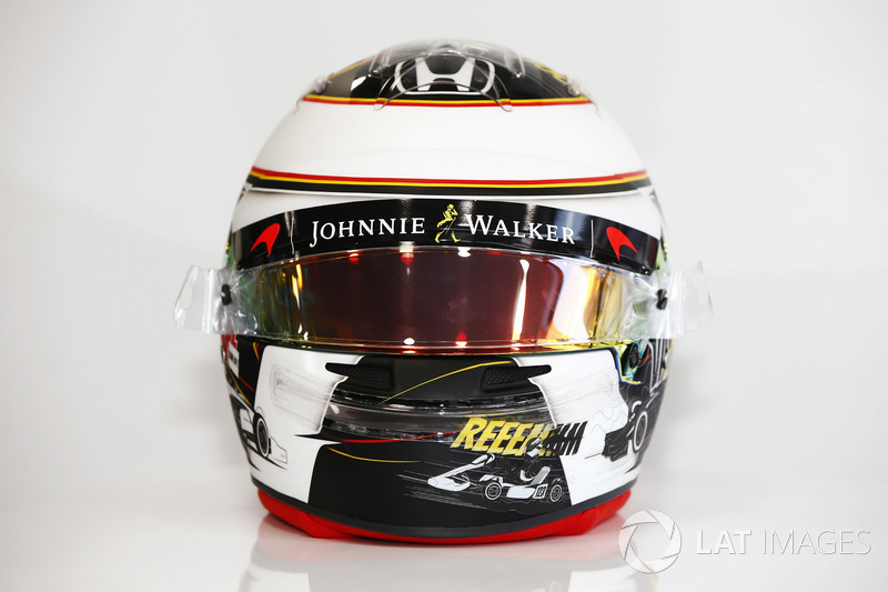 Casque spécial de Stoffel Vandoorne, McLaren, pour son GP à domicile