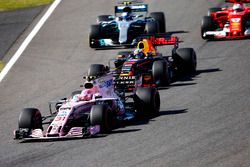 Esteban Ocon, Sahara Force India F1 VJM10, Daniel Ricciardo, Red Bull Racing RB13, Valtteri Bottas, Mercedes AMG F1 W08, Sebastian Vettel, Ferrari SF70H