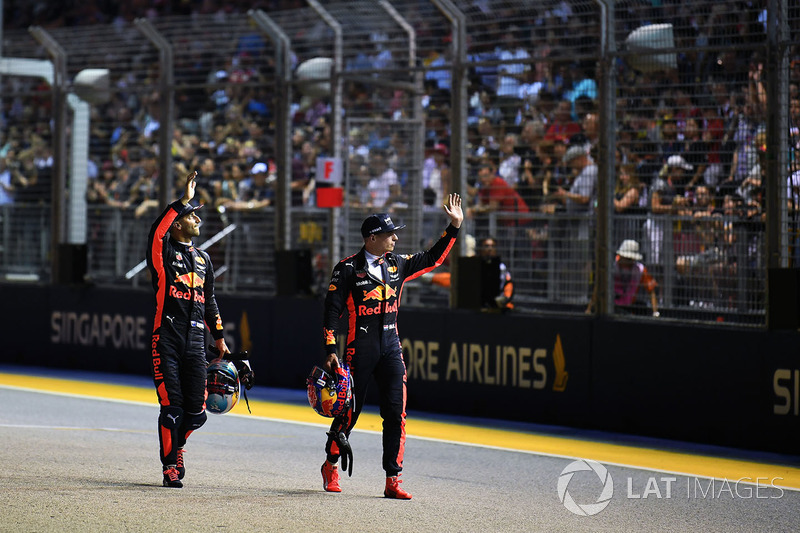 Daniel Ricciardo, Red Bull Racing y Max Verstappen, Red Bull Racing en parc ferme