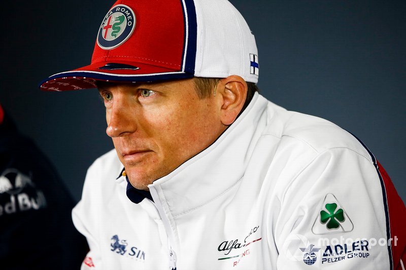 Kimi Raikkonen, Alfa Romeo Racing, nella conferenza stampa
