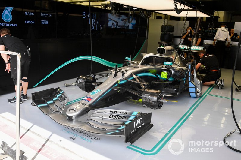 Mercedes AMG F1 W10 in the garage