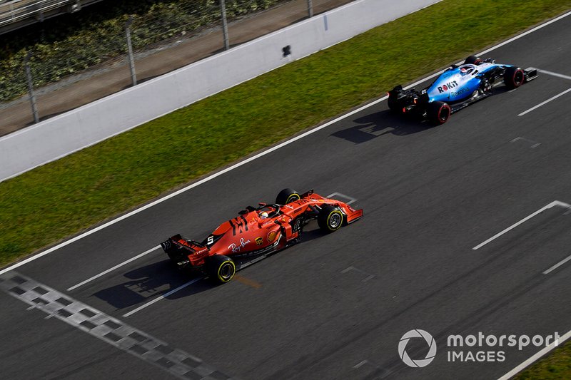 George Russell, Williams FW42, Sebastian Vettel, Ferrari SF90