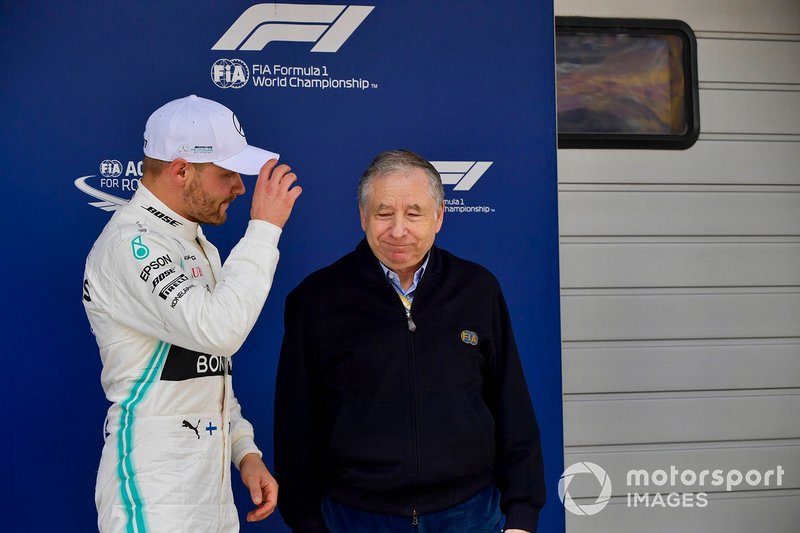 Pole starter Sebastian Vettel, Ferrari, with Jean Todt, President, FIA