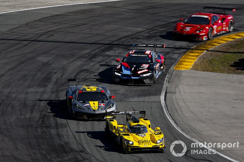 #85 JDC-Miller Motorsports Cadillac DPi, DPi: Matheus Leist, Chris Miller, Tristan Vautier, Juan Piedrahita, #4 Corvette Racing Corvette C8.R, GTLM: Oliver Gavin, Tommy Milner, Marcel Fässler, #24 BMW Team RLL BMW M8 GTE, GTLM: John Edwards, Augusto Farfus, Chaz Mostert, Jesse Krohn