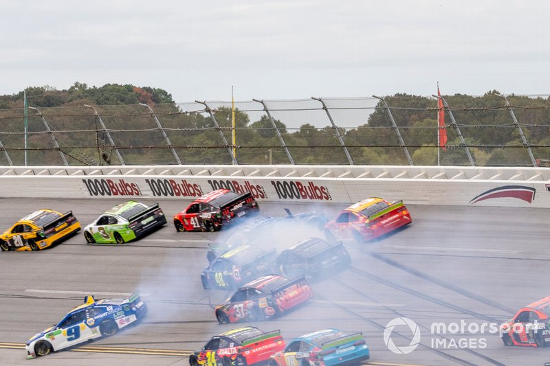 Jimmie Johnson, Hendrick Motorsports, Chevrolet Camaro Ally, Alex Bowman, Hendrick Motorsports, Chevrolet Camaro Nationwide / Amazon Echo Auto, Kyle Larson, Chip Ganassi Racing, Chevrolet Camaro McDonald's, Chase Elliott, Hendrick Motorsports, Chevrolet Camaro NAPA Night Vision