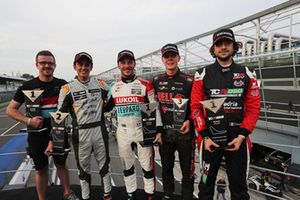 Podium: Race winner Jean-Karl Vernay, Leopard Lukoil Team Audi RS3 LMS TCR, second place Mikel Azcona, PCR Sport Cupra TCR, third place Josh Files, Hell Energy Racing with KCMG Honda Civic Type R TCR, Giovanni Altoè, Pit Lane Competizioni Audi RS3 LMS TCR