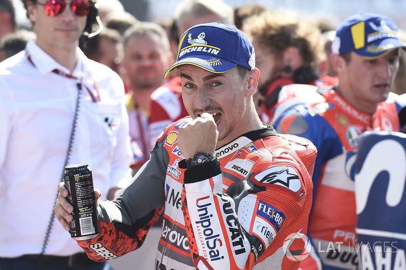 Pole sitter Jorge Lorenzo, Ducati Team