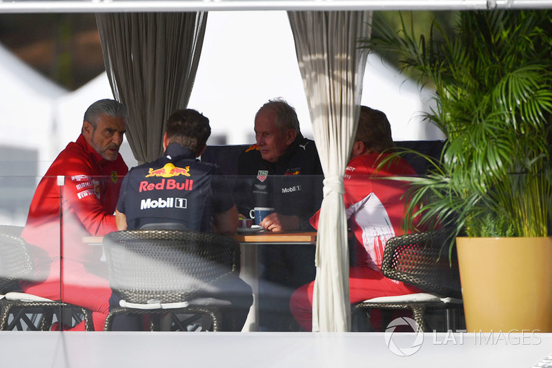 Maurizio Arrivabene, Ferrari, Dr Helmut Marko, Red Bull Motorsport, Christian Horner, Red Bull Racing és Gino Rosato, Ferrari