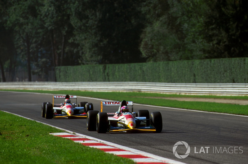 Pedro Lamy, Lotus Cosworth 107B ve takım arkadaşı Johnny Herbert