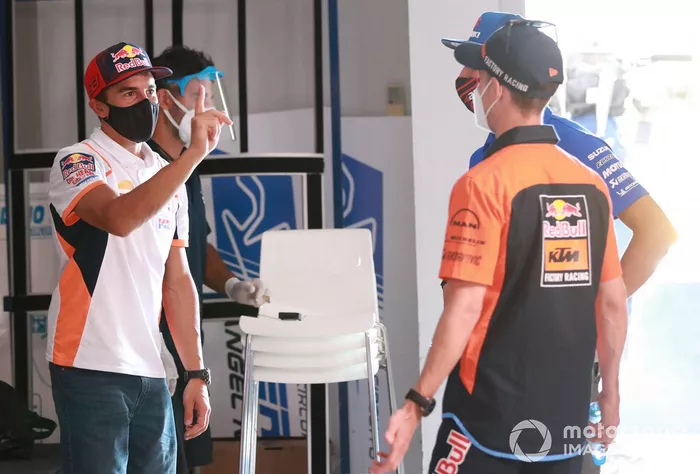 Marc Márquez, Repsol Honda Team, Pol Espargaró, Red Bull KTM Factory Racing en la conferencia de prensa