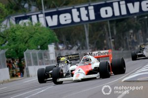 Keke Rosberg, McLaren MP4/2 TAG Porsche, Ayrton Senna, Lotus Renault