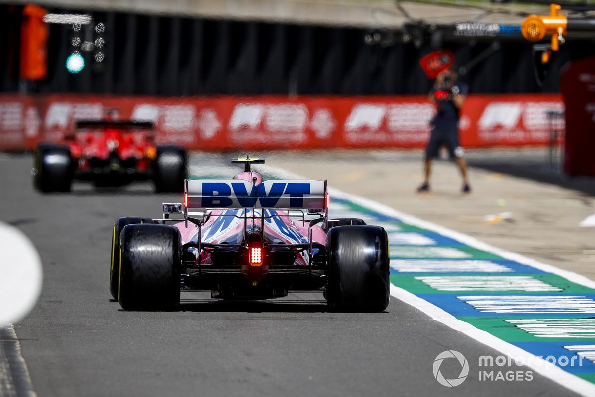 Lance Stroll, Racing Point RP20, in pit lane