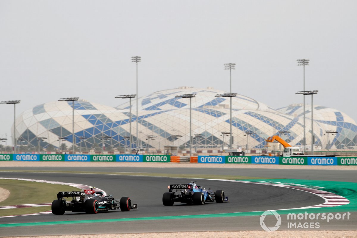 George Russell, Williams FW43B, Valtteri Bottas, Mercedes W12