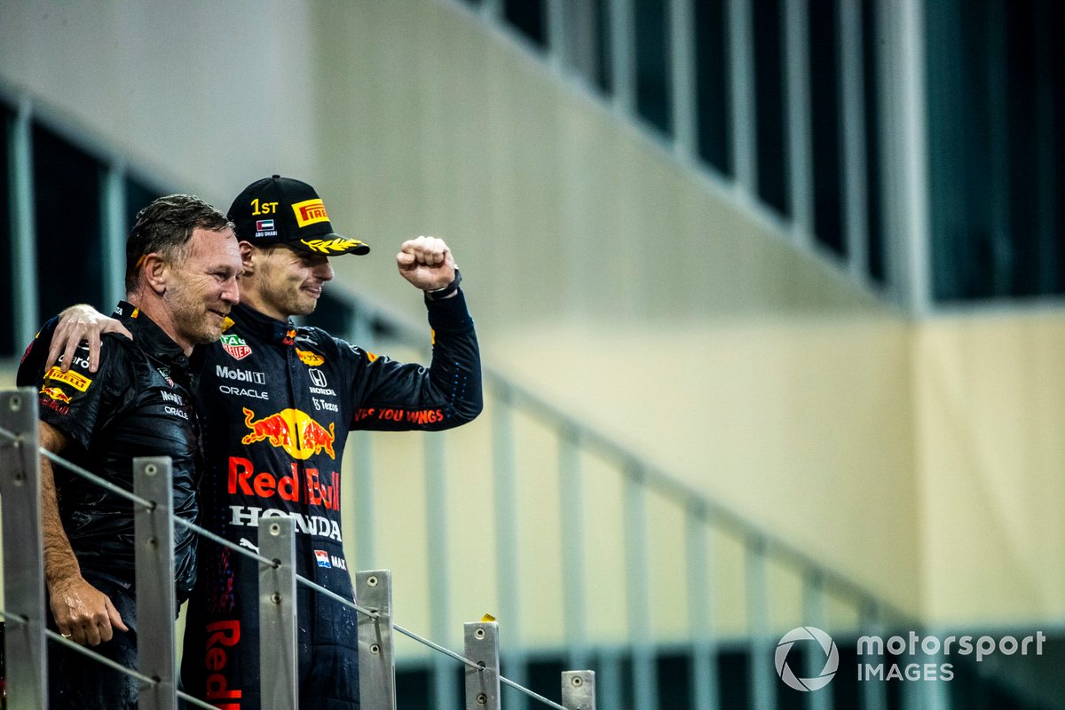 Christian Horner, Team Principal, Red Bull Racing, Max Verstappen, Red Bull Racing, 1° posizione