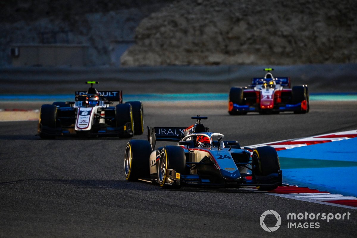 Nikita Mazepin, Hitech Grand Prix, precede Christian Lundgaard, ART Grand Prix, e Robert Shwartzman, Prema Racing